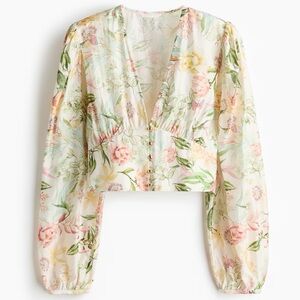 Floral V-Neck Blouse